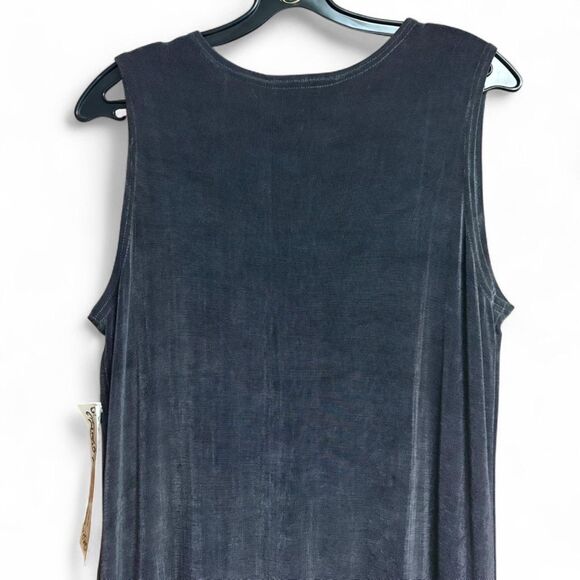 NWT 90s Lucia Lukken Slinky Slip Dress XL, Dark Grey, Sleek Minimalist Elegant - Picture 7 of 12
